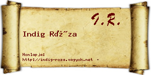 Indig Róza névjegykártya
